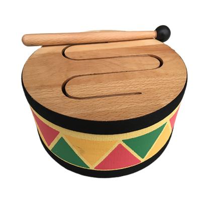 China Hot Sale Educational Wooden Toy Drum High Quality Wooden Musical Instrument for sale