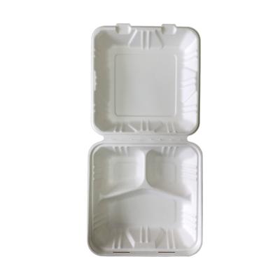 China Recycled Biodegradable Materials Sugarcane Pulp Clamshell Box Food Bagasse Container, 9