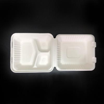 China Recycled Materials Waterproof Microwavable Compostable Biodegradable Molded Sugarcane Clamshell Food Container Pulp Burger, 8