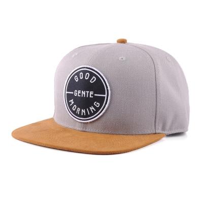 China COMMON Custom Design Adults Size Leather Patch Snapback Hat 6 Panel Hat Snapback Hat for sale