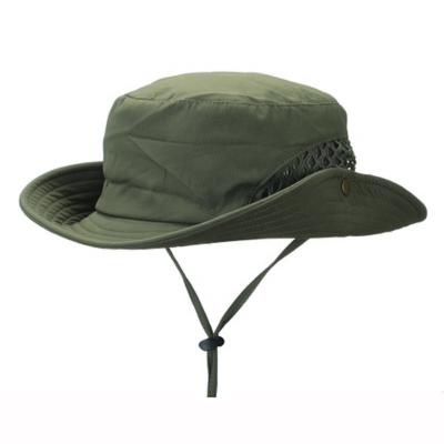 China Outdoor Character Good Quality Polyester Male And Female Hat Embroidery Logo Bucket Hat With String for sale