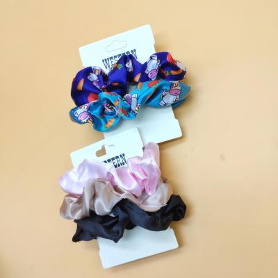 China Fashionable Hair Decoration Hair Srunchies Fabric Satin Design Hair Scrunchies for sale