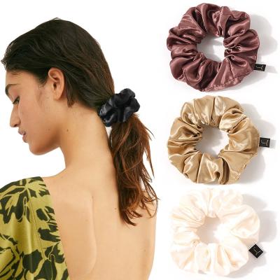 China 2021 New Design High Quality 100% Silk Hair Scrunchies Satin Scrunchies Pack For Hair Care F02 for sale