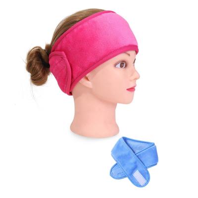 China Eco-Friendly Custom Stretch Towel Washable Spa Headband Facial Spa Headband Terry Cloth Logo Band Makeup Wrap Spa002 for sale