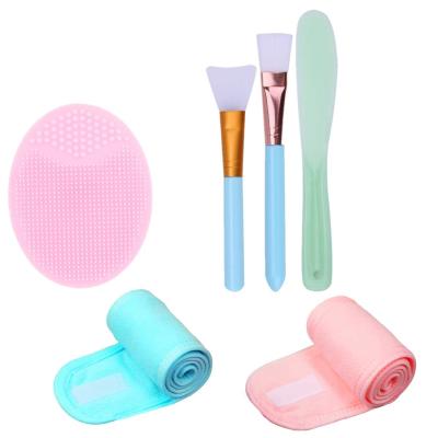 China Custom silicone face mask fan logo makeup brush cosmetic diy mask tool soft brush AE146 for sale