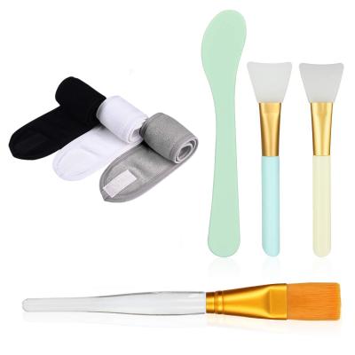 China Custom Logo Beauty Tools Clay Mask Brush Facial Fan Brush Double Ended Face Mask Brush AE146 for sale