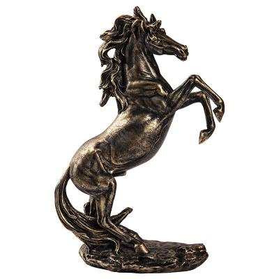 China Environmentally Friendly Design Stock Living Room Office Arts Horse Ornament Skillful Horse To Success Handwork Resin Figures Craft for sale