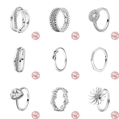 China Sensitive Heart Ring For Women Jewelry of Frosty Clover Flower Crown Freedom of New Ocean CLASSIC 925 Sterling Silver Pandoraer Ring Snake for sale