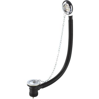 China brass bath tub drain with overflow pipe brass plug with chain for sale