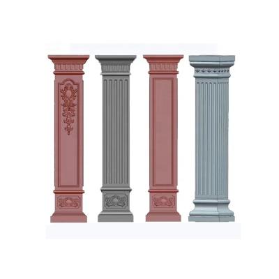 China Durable Strong Plastic Mold 19.6in/50cm Square Single Body Fluted Roman Column Mold Concrete Decorative Pillar Mold Strong Durable Construction Tool for sale