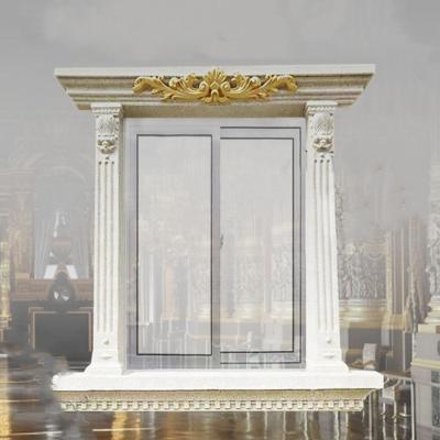 China ABS Plastic 5.9in/15cm Window Sill Mold Beautiful Postmodern Square Column Gardending Room Exterior Wall Decoration Border Frame Mold for sale