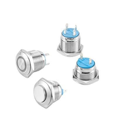 China ABEI 16mm OFF-ON Flat Button On Switches Metal Momentary Push Button Switch For Car Boat for sale