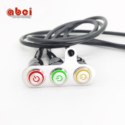 China waterproof motorbike switch button12V LED handlebar switch reset push button motor ABD16C-P11Z-D for sale