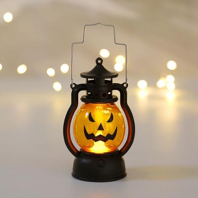 China Round Shape Pumpkin Led Lantern Kids Portable Halloween Horror Led Pony Light for sale