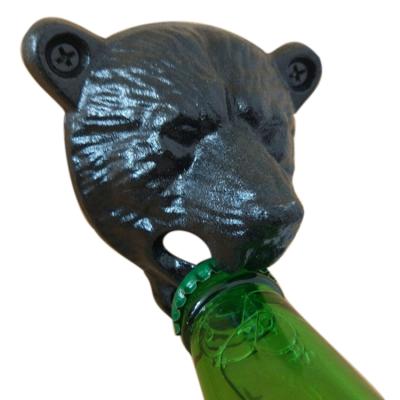 China Wall Mounted Bear Cast Iron Wall Mounted Bottle Opener for sale