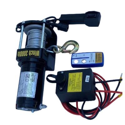 China Wholesale Cheap AUTOMATIC Price 3000 Pound Mini Electric Self Rescue Winch Black Color 24v for sale