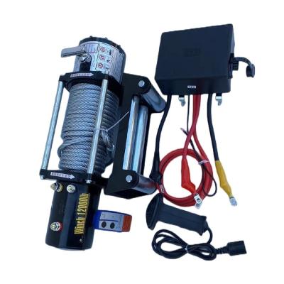 China AUTOMATIC Wholesale Electric Winch 5400kg Low Price 12000lbs Electric Trailer Winch Portable Car Winch for sale