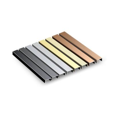 China New Modern Style 8K Mirror Stainless Steel Metal U Shape Decorative Tile Joint Panel for sale