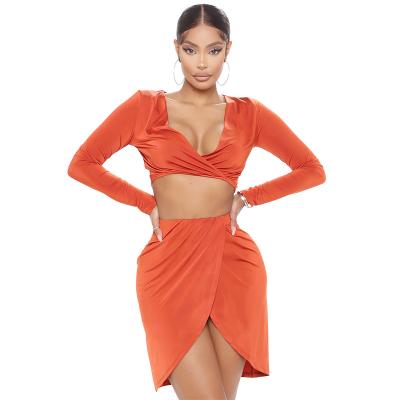 China S-4XL Orange Skinny Casual Dress Anti-Static Long Sleeve Elegant Casual Dresses For Plus Size for sale