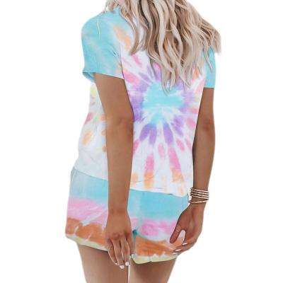 China Anti-pilling 2021Hot Selling Causal Solid Sports Tie Dye Two Piece Sets For Women for sale