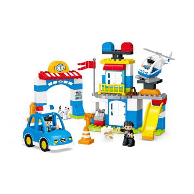 China Toy Education Creative DIY Building Toys Puzzle Building Blocks Set Model Police Department 92PCS Bucket DIY Toys Made in China for sale