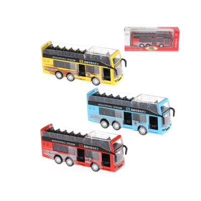 China Diecast Chinese Toy Toys Double Decker Bus Model Toys With 1:36 New Design 2021 Healthy Light Weight School Bus for sale