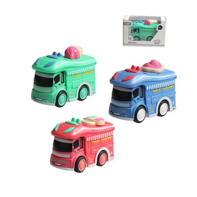 China Diecast Toy Diecast Alloy Inertia Model Car Toy 1:43 Carton Colorful High Quality Chinese Style Ice Cream Car Kids Toy for sale