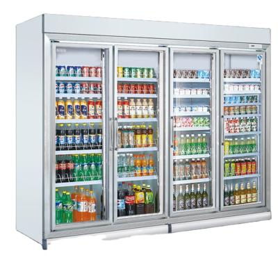 China Single-Temperature Commercial 4 Amount Glass Door Freezer for sale