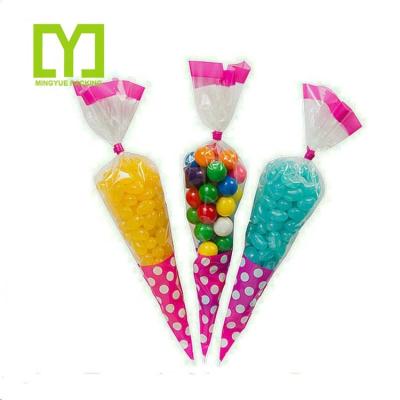 China China good quality disposable custom item designed cello cone shape plastic opp disposable bags for sale