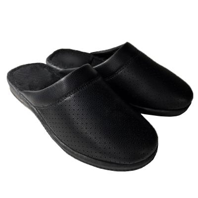 China Wholesale PU Coating Men Upper Breathable Warm Indoor Slippers for sale