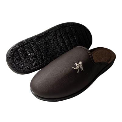 China Breathable PVC Fur Lining Men Breathable Injection Popular Slipper Winter Synthetic Warm Indoor Slippers for sale