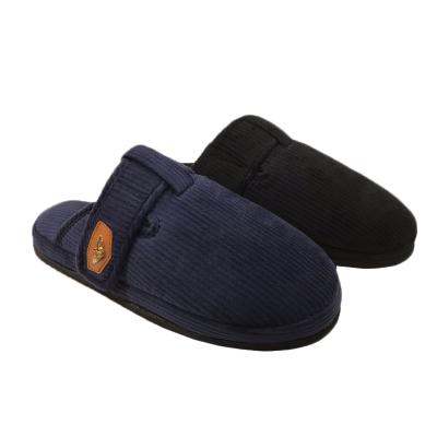 China Breathable High Quality Thick Corduroy Autumn Winter Slipper Warm Men Comfortable Lining Indoor Slippers for sale