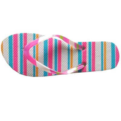 China Colorful Fashion Trend Streaks Insole Number Print Belt Summer Women Pretty Outdoor Bright Waist Flip Flop for sale