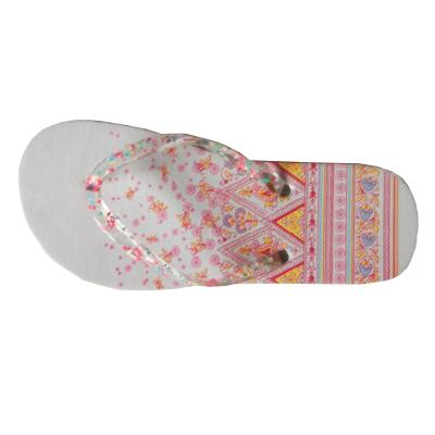 China PE white outdoor unique summer fashion trend insole figure women's size fashionable national flip flop for sale