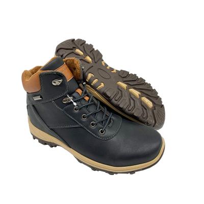 China Light Weight Black Color Mens Bright Waist Lace Up Durable Outdoor Waterproof Traditional Hiking Shoes for sale