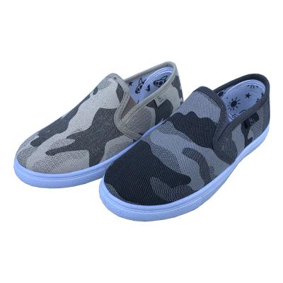 China New Style Good Quality Canvas Camouflage PVC Breathable Injection Upper Boys Slip On Casual Canvas Shoes for sale