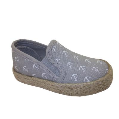 China New Style Breathable Hemp Ropes Smearing Custom Print Logo Slip-On Shoe Wholesale Kids Canvas Shoes for sale