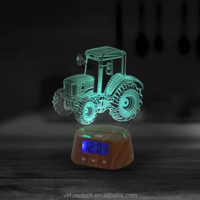 China Calendars Acrylic Projection Night Light Digital LED Alarm Clock New Design For Kids Night Light Lamp for sale