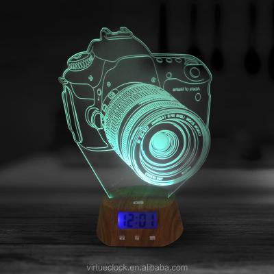 China Modern Desktop Display 3d Lcd Video Technical Clock for sale