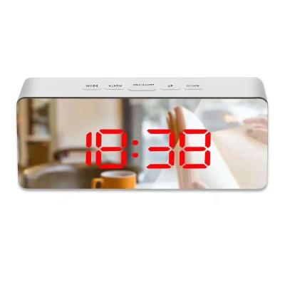 China LUMINOVA Digital Mirror Alarm Clock LED Portable Mirror Clock for sale