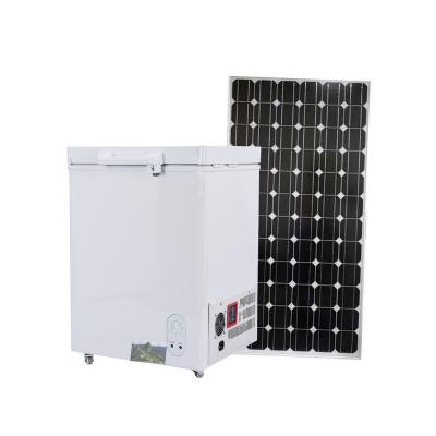 China Congelador DC 108L 12V 24V Solar Commercial Freezer Refrigerator With Wheels 580*520*834mm for sale