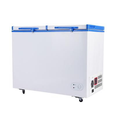 China Low energy consumption dc12v/24v solar freezer with solar panel battery DC 12V/24V solar freezer 350L for sale