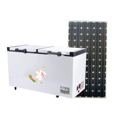 China Low Energy Consumption 508L Portable Fridge Freezer Solar Powered DC Compressor Solar Power Display Freezer à venda