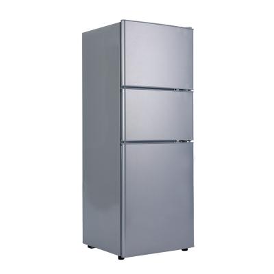 中国 DC 12v 24v / New Design COMPRESSOR Mini Home Appliance 115Liter Three Door Solar Powered Fridge 販売のため