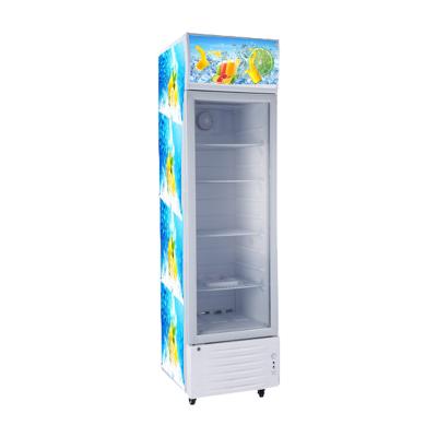 China Single-temperature Competitive Price Glass Door 218L Slim Display Cooler Refrigerator with CE LC-218 en venta