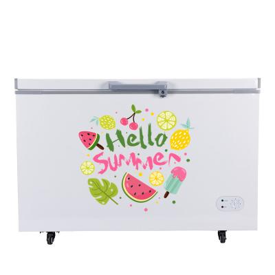 China Energy Saving 328l Large Capacity 100mm Foam Solar Deep Chest Freezer BD/Because 328H for sale