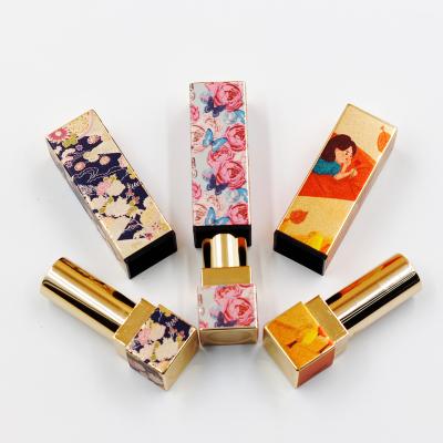 China Cosmetic Lip Gloss Tube Custom Printed Luxury 3g Lift Up Rose Gold Metallic Magnetic Square Lip Gloss Containers Empty Lip Gloss Cosmetic Lipstick Tube for sale