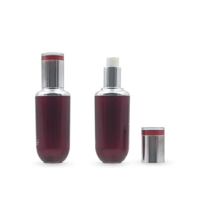 China Ec0-friendly 30ml Red Plastic Acrylic Cosmetic Packaging Lotion Bottle With PP Inner for sale