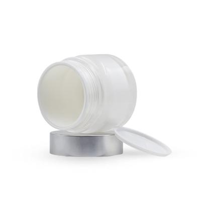 China 50g/100g Luxury White Acrylic Plastic Liner Screw Cap Cosmetic Packaging Cream Jar for sale