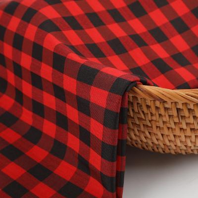 China Stretch Most Popular Breathable Plain Weave Gingham Plaid Spandex Cotton Polyester Fabric for sale